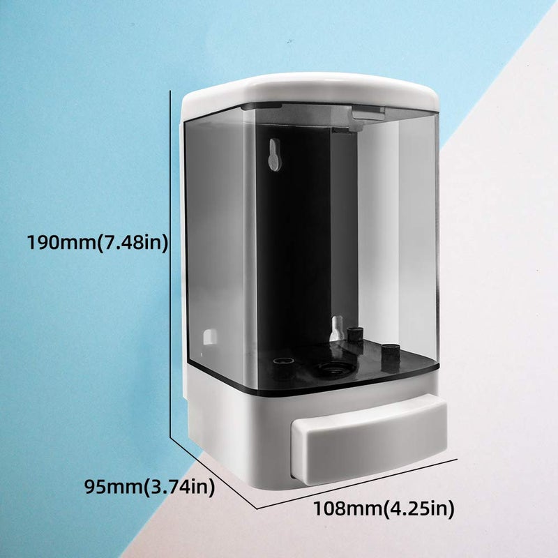 GreeSuit Soap Dispenser Wall Mount, 1000ML Commercial Manual Soap Dispenser Wall Mounted for Bathroom Kitchen Hotel, Shampoo Container Plastic - Image 3